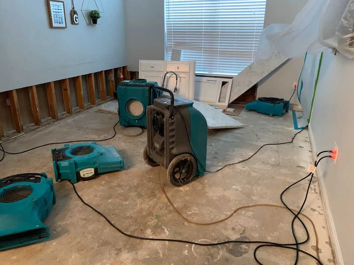 Dehumidifier in flood-cut room for Water Extraction & Removal in Dunbar